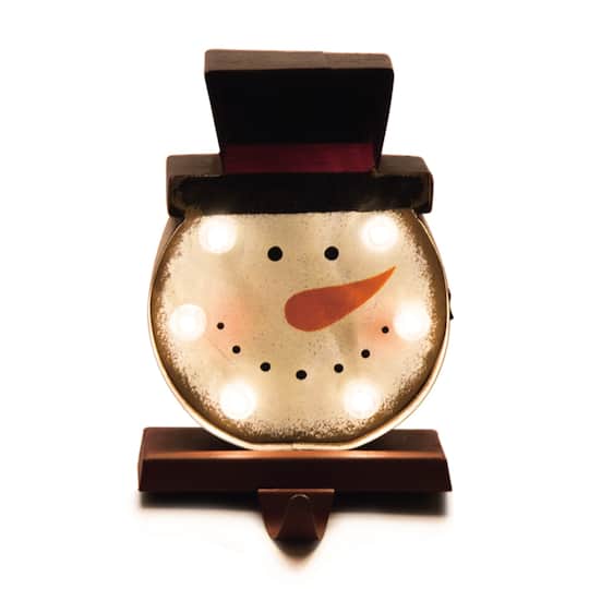 Glitzhome® 7.5" Marquee LED Snowman Stocking Holder | 4.92" x 3.54" x 7.48" | Michaels®